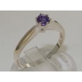 thumbnail image 2 of LBG British Made 18k White Gold Natural Amethyst Womens Promise Ring - 33 size options - Size 8.75, 2 of 7