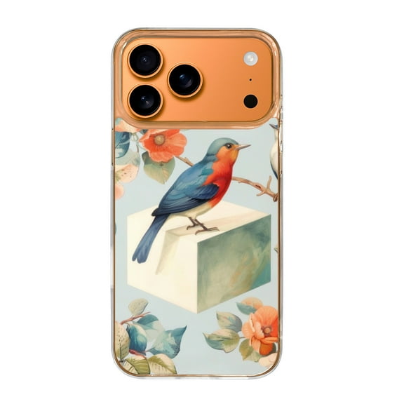 Case For Apple iPhone Air / 17 Pro / 17 Pro Max Series Case, Slim Thin Transparent Flexible Clear TPU Shockproof Phone Case For iPhone 17 Series, Vintage Flowers Birds (6)