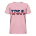thumbnail image 3 of MIUOWANP Oversized Men's Casual Loose Fit Sports T-shirt Independence Day Print Sports and Fitness Round Neck Blouse Size XXL(12)Pink, 3 of 3