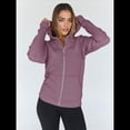 thumbnail image 4 of Sudaderas con Capucha y Cremallera para Mujer, Chaquetas de Forro , Sudaderas de Gran Tamaño, Conjuntos de Moda de Otoño, Suéteres, Ropa de Invierno. Púrpura M, 4 of 9