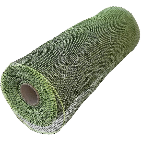 Moss Green Decorative Deco Mesh - 10"" x 10 Yards, St. Patrick's Day, St. Paddy's Day, Easter, Spring, Wreaths, Gift Wrapping, Bows, Swag, Tree Topper, Garlands, Presents, Birthday, Anniversary