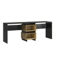 thumbnail image 1 of Novogratz Nelson 2 Way Desk, White and Natural, 1 of 9