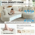 thumbnail image 5 of NeoKo 121" Curved Sectional Sofa with Chaise, Oversized L Shaped Couch in a Box with Curved Arm & Cushions, Cloud Sofa for Living Room Bedroom, Modern, Corduroy, Overstuffed, No Assembly, 5 of 8