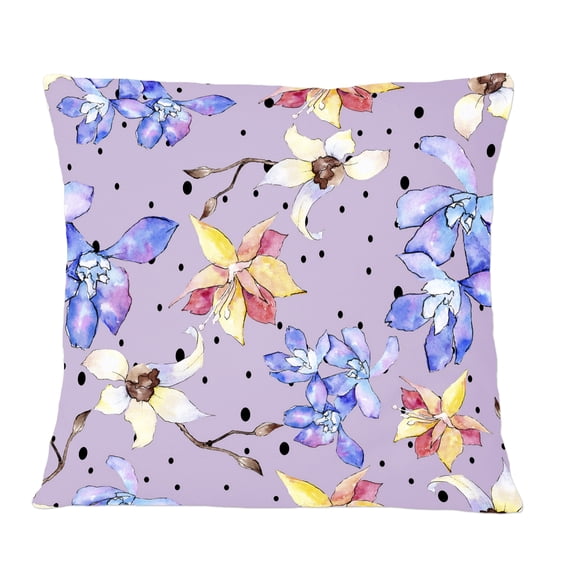 Designart Floral Botanical Retro V' Mid-Century Modern Throw Pillow - 12x20