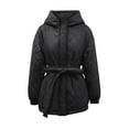 thumbnail image 5 of XFLWAM Women Winter Warm Zipper Jacket Coat Hooded Outwear with Belted Black XS, 5 of 6