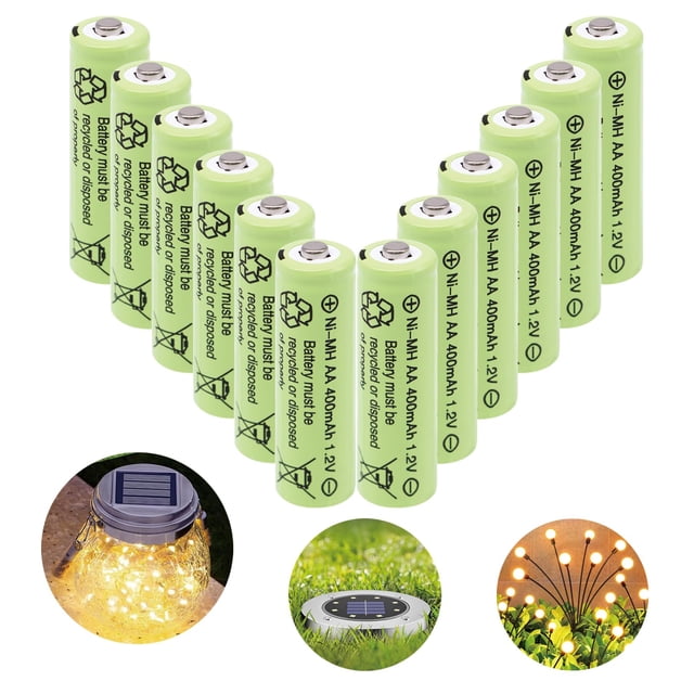 Pilas AA recargables Lombaour 1.2 V 400 mAh Ni-MH (paquete de 12)
