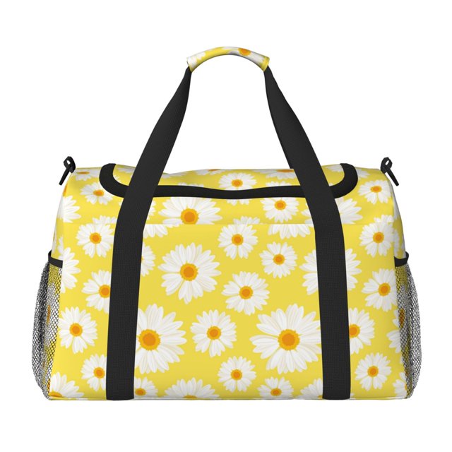 Disketp Daisies Flowers Bolsa de Viaje Tipo Duffle, Bolso de Mano para Fin de Semana para Mujer, Bolsa de Gimnasio Ligera para Hombre, Esencial para Viajes