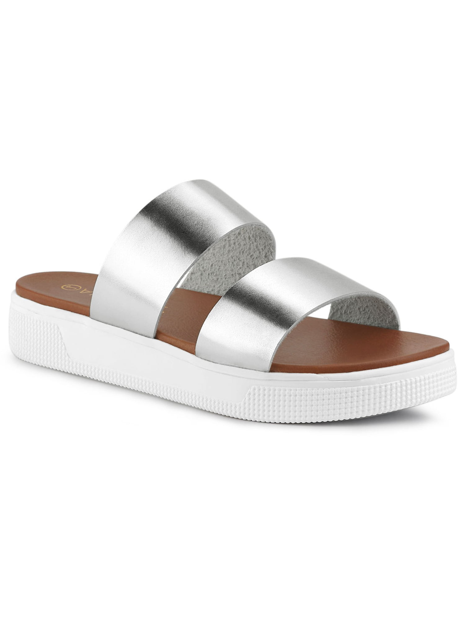 flatform sandals silver