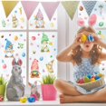 thumbnail image 5 of Style A Feliz Pascua ventana se aferra Gnomo conejito huevos etiqueta de la pared vidrio calcomanías estáticas, 5 of 5