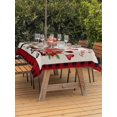 thumbnail image 2 of Outdoor Tablecloth with Umbrella Hole and Zipper, Red Valentine's Day Rectangle Table Cloth 52x70 Inch Waterproof Tablecloth, Love Heart Roses Plaid Romantic Rustic Picnic Table Cover for Patio, 2 of 7