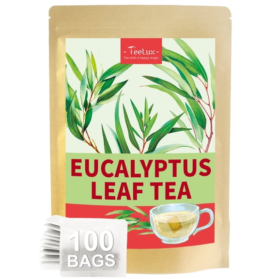 TeeLux Eucalyptus Tea Bags, Premium Dried Eucalyptus Leaves Tea, Refreshing & Smooth Flavor, Caffeine Free, 100 Count