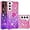Pink Mauve, variant on Clear Case for Samsung Galaxy S23+ (Not S23) with Kickstand for Girls Women, Liquid Glitter Sparkle Bling Cute Case Gradient Quicksand Cover for Samsung Galaxy S23 Plus JB Powder Blue