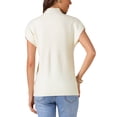 thumbnail image 3 of Suéter sin mangas de cuello alto para mujer Inspire Chic, suéter de punto casual, color blanco, 3 of 6