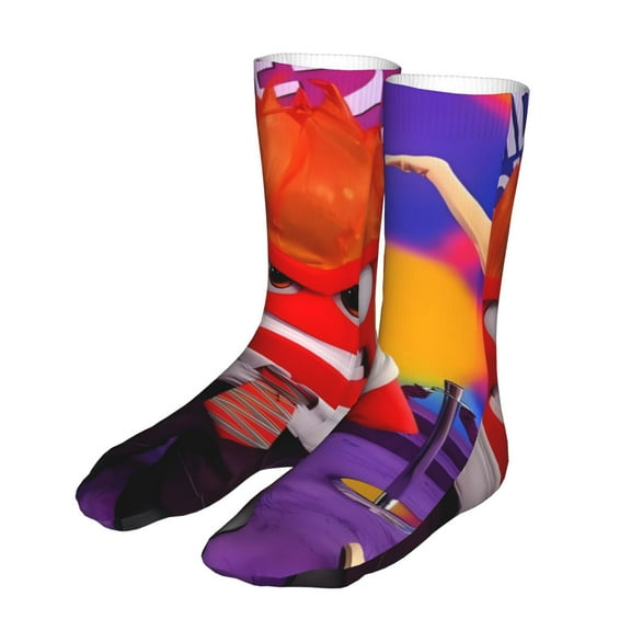 Lsque inside out 2 Print Women's Men's Novelty 16in Crew Socks Cotton Socks Knee High Socks for Walking,Running,Nurses,Pregnancy