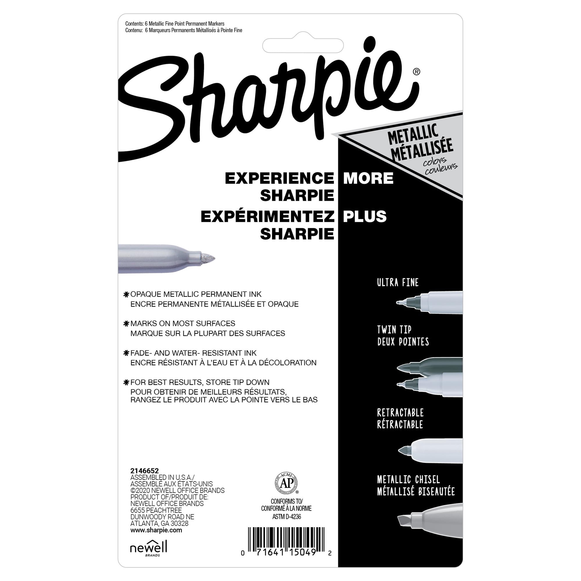 Sharpie Fine Point Metallic Permanent Markers, 6 Packs: 6 ct. (36 total)