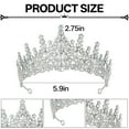 thumbnail image 2 of DESIGNICE Crown Wedding Party Tiara Birthday Crown Eco Electroplated Alloy Sparkling Crystals Princess Crown 5.9x2.75in,Silver,White, 2 of 7