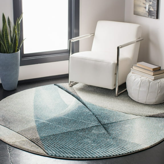 Safavieh Hollywood Celandine Abstract Area Rug, Gray/Teal, 4' x 4' Round