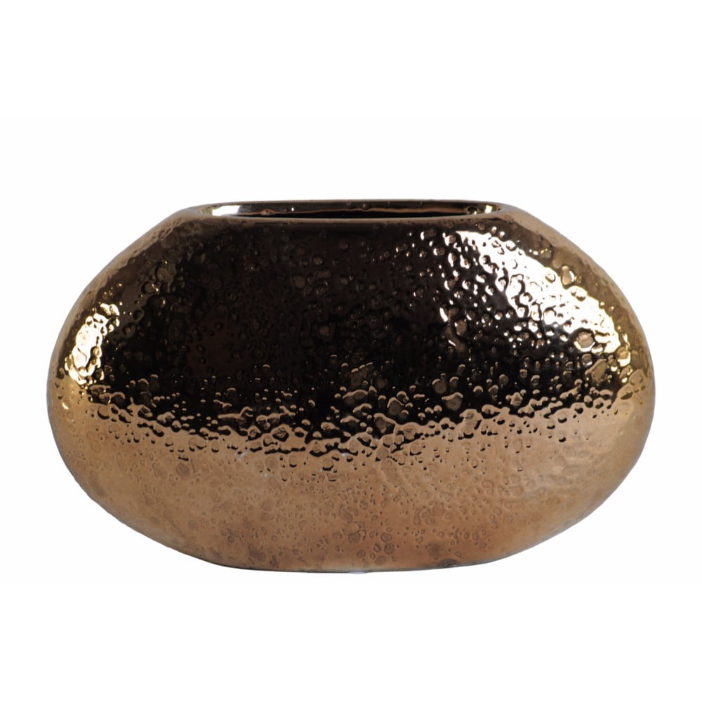 Stylish Ceramic Elliptical Vase Dimpled- Copper- Benzara - Walmart.com