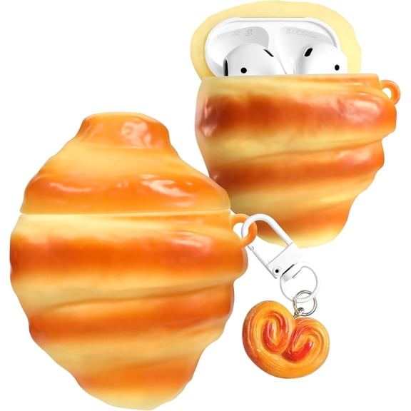 Case for AirPods 2nd/1st Generation Earbuds 2019/2016, 3D Cute Cartoon Animation Character Skin Design Protective Shockproof Silicone Covers with Keychain for AirPods 1 and for AirPods 2