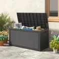 thumbnail image 5 of 100 Gallon Large Outdoor Storage Box with Lockable Lid, Waterproof Resin Deck Box for Patio, Garden, Porch & Poolside, All-Weather Durable Organizer-Christmas Gifts., 5 of 9
