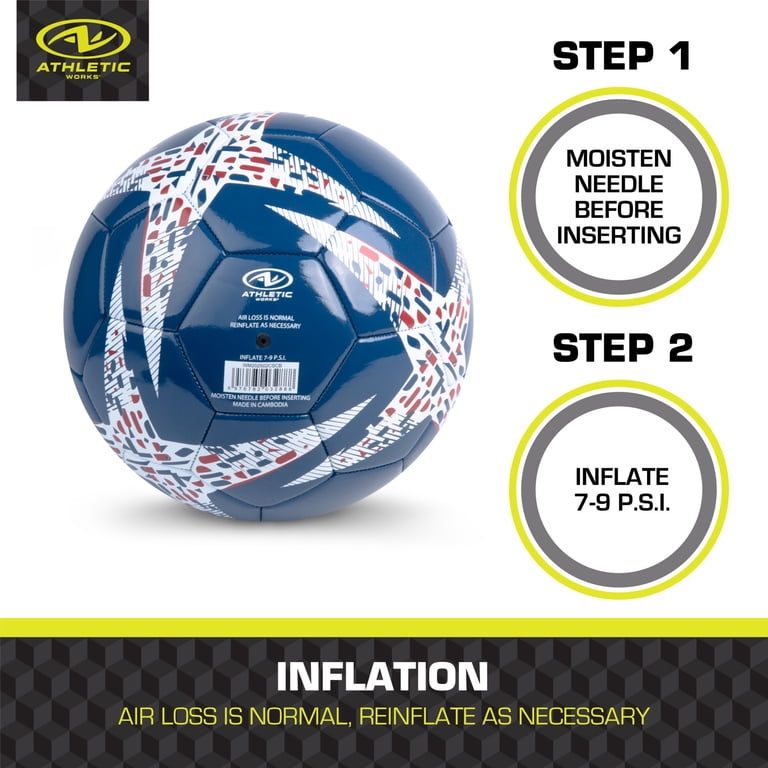 Athletic Works Size 5 Red, White & Blue Soccer Ball - Walmart.com