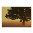 thumbnail image 1 of Tree Cutting Board, Lonely Tree on the Field at Sunrise in Warm Color Countryside Foggy Morning Scenery, Decorative Tempered Glass Cutting and Serving Board, Small Size, Brown Orange, by Ambesonne, 1 of 1