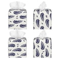 thumbnail image 5 of Rocae Blue Leaves for High-grade Leather Tissue Box, Exquisite Fashionable Design, Office Tissue Box, Waterproof Family Tissue Box, 5 of 8