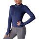 thumbnail image 5 of Prendas de abrigo y chaquetas informales sin capucha de manga larga, cuello redondo, cremallera, yoga, protección solar para mujer, top de poliéster para mujer, 5 of 5