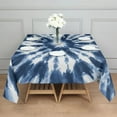 thumbnail image 3 of Blue White Tie Dye Mandala Pattern Square Tablecloth,Waterproof Square Table Cover,Wipeable Spillproof Washable Table Cover for Home Kitchen Party Decor 42"X42"(107x107cm), 3 of 6
