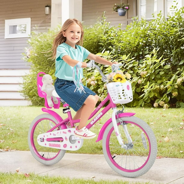 OLAKIDS 16 Inch Toddlers Bike with Training Wheels Doll Seat