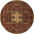 thumbnail image 1 of Ahgly Company Indoor Round Oriental Brown Industrial Area Rugs, 5' Round, 1 of 4