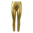 thumbnail image 2 of HJYCHN Women's High Shine Leather Performance Leggings Stretch Tights for Dance Club Party Stage Wear Gold S, 2 of 5