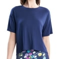 thumbnail image 3 of Josie Natori Women's Drop Shoulder Top Blue Size Large, 3 of 3