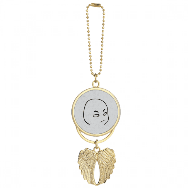 Porte-clés Voiture Dessin Animé Style Seriously Anger Face Angel Pendentif Aile