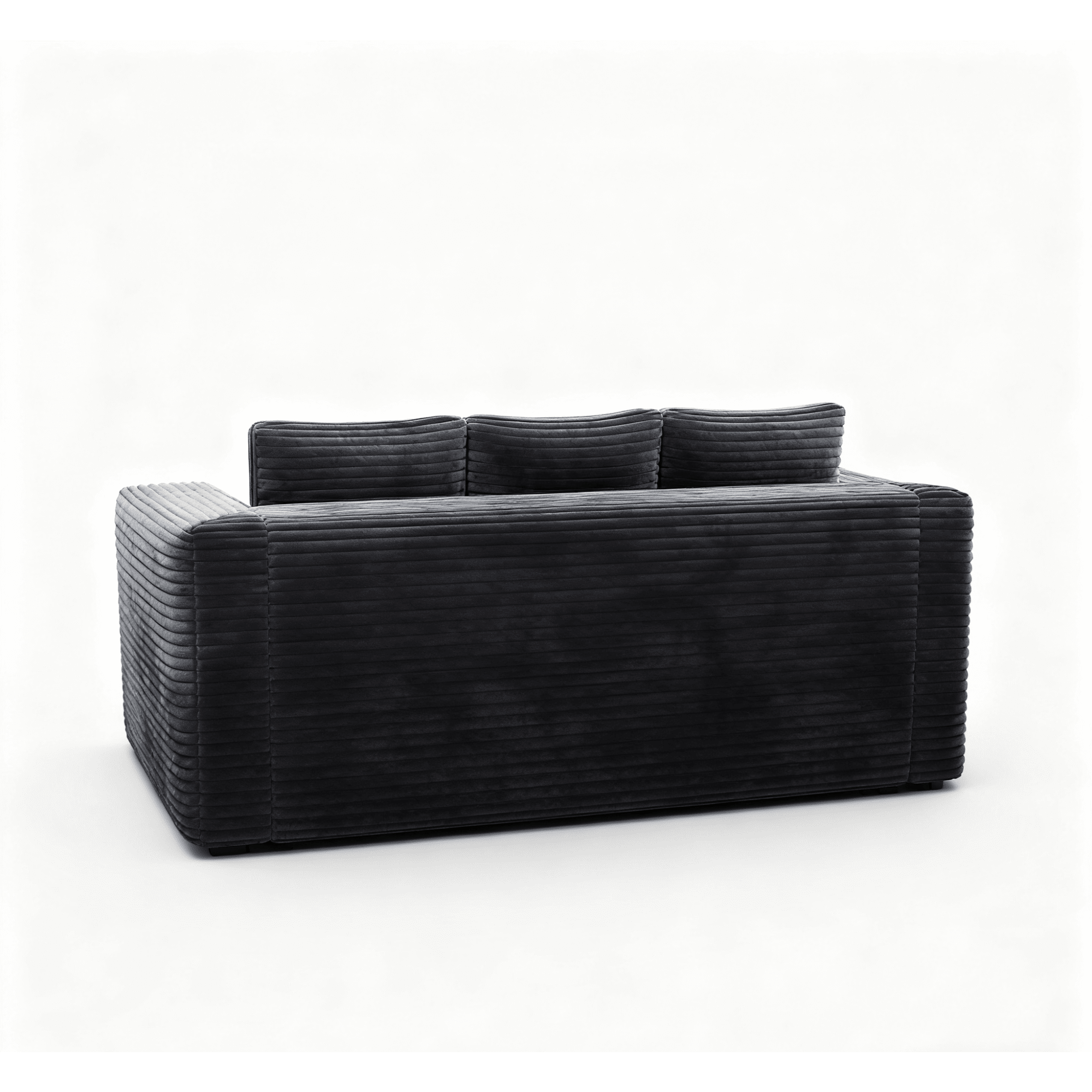 Jopat 80" Loveseat Sofa Couch,Cloud 3 Seater Boneless Couch,Deep Seat Corduroy Sofa,Modern Compressed Sofa Small Couches for Small Spaces,Apartement,Black