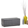 thumbnail image 2 of Simpli Home Banc Westchester en Simili Cuir Gris Pierre, 2 of 7
