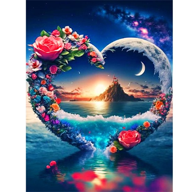 Pintura de diamante 5D DIY Full Round Drill Rose Wreath Kit Home Decor (sz3325) Hugtrwg Para estrenar
