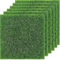 thumbnail image 1 of Baldosas de césped artificial, 6 piezas de césped sintético artificial, césped falso realista, para adornos en miniatura, jardín, minicasa, maceta artesanal, 15 x 15 cm (verde), 1 of 5