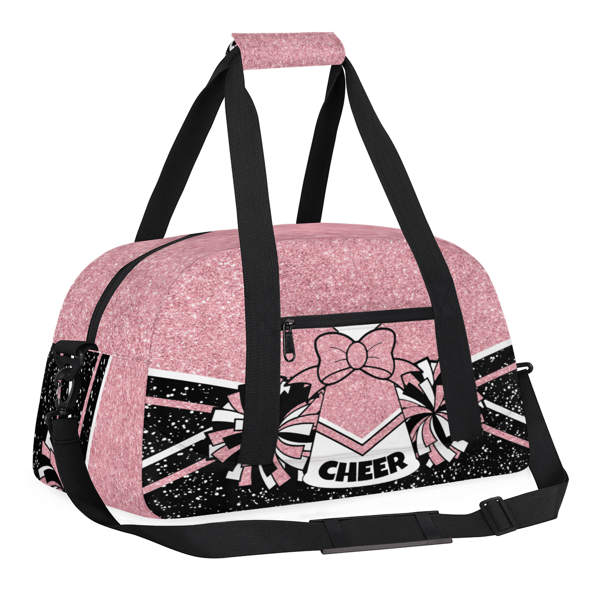 Herdesigns Cheerleading Bags Overnight Duffel Bags Cheer Coral Pinks Sport Gym Bag Travel Bag Travel Waterproof Weekender Bag Carry On Travel Tote Bag Dance Bags