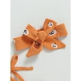 thumbnail image 6 of Wassery 2Pcs Baby Girl Halloween Outfits Sleeveless Pumpkin Print Mesh Romper Dress Headband 3 6 12 18 Months Infant Girls My 1st Halloween Clothes, 6 of 8