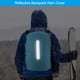 thumbnail image 4 of Cubierta de mochila impermeable Uxcell de 65-75L con correa reflectante vertical, XL, azul claro, 4 of 5