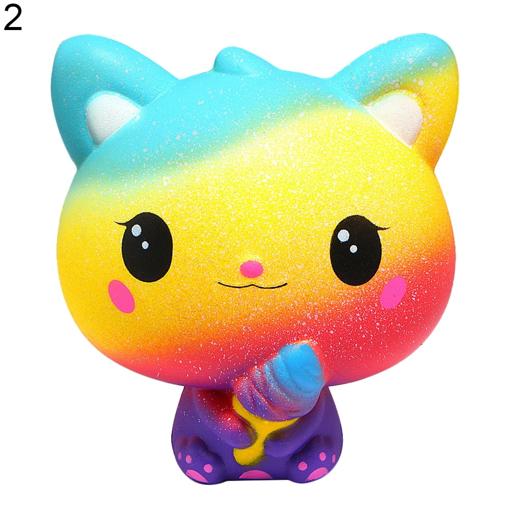 Windfall Rainbow Cartoon Ice Cream Cat Kitty Squishy Slow Rising