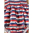 thumbnail image 6 of Bagilaanoe Baby Girls Romper Dress Stars Stripe Printed Bandage Strap Summer Casual Sleeveless  Independence Day Jumpsuit, 6 of 8