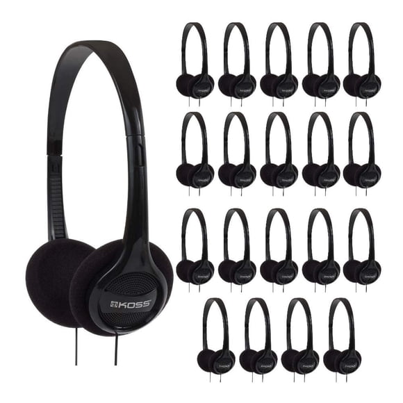 Auriculares Koss KPH7, ligeros y portátiles, supraaurales, paquete de 20 unidades, negros