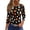 Coffee, variant on Halloween Womens 3/4 Sleeve Top - Relaxed Round Neck Tee with Seasonal Print, Great Fall Blouse for Parties, Errands & Cozy Autumn Days,Coffee L