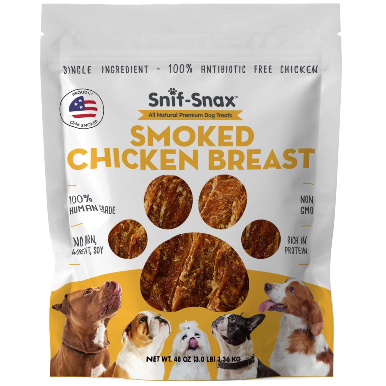 SnifSnax Smoked Chicken Breast Dog Treats (3 Pounds)