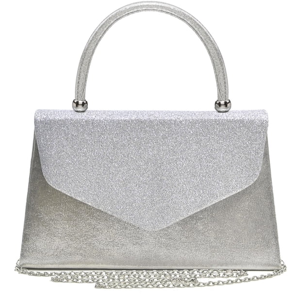 Bolso de noche Dasein para mujer, formal, fiesta, color plateado