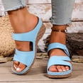 thumbnail image 2 of Busydd Slides for Women Comfortable Hook-and-Loop Strap Slip on Beach Sandals Casual Summer Open Toe Wedge Sandals 43, 2 of 9