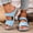 Blue, variant on Women's Wedge Sandals, Solid Color Peep-Toe Open-Toe Spring/Summer Beach Thick Sole Adjustable Strap Walking Shoes Green