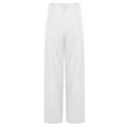 thumbnail image 6 of Lenpel Corduroy Pants for Women Vintage High Waisted Wide Leg Comfy Trousers Baggy Casual Pants with Pockets(White,Small), 6 of 7